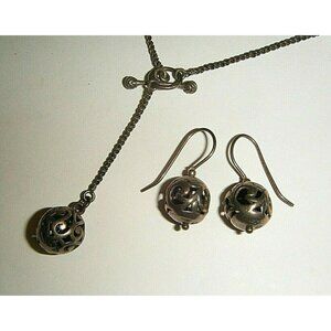 Retired Silpada Sterling Silver SIMPLE DELIGHT Filigree Necklace Earrings Set